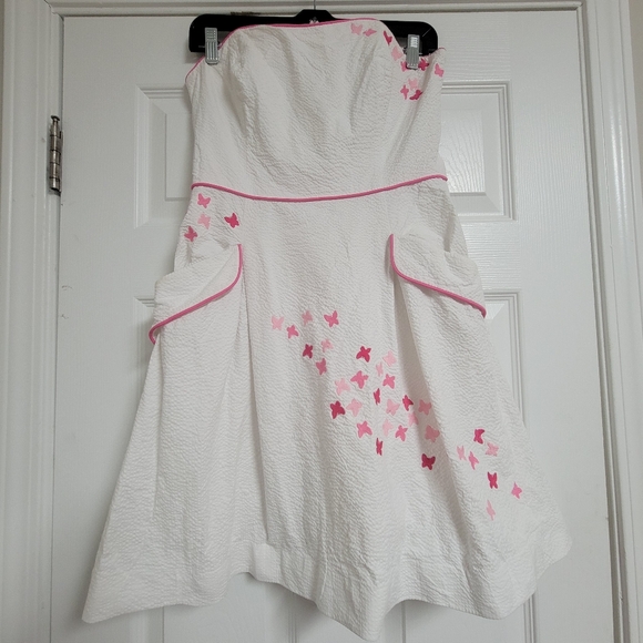 Lilly Pulitzer Blosson Spring Fling Embroidered Seersucker Dress Size 6. - Picture 4 of 11